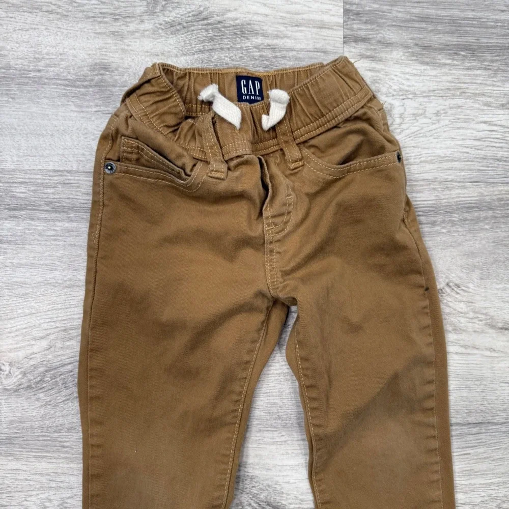 Gap Kids Stretch Slim Brown Khaki Pants Boys Girls‎ Size XS 4 5